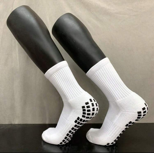 1 Pairs Men Cushion Crew Socks Sport Grip Socks Exercise Athletic Football Basketball Rugby Cycling Running, For Gym